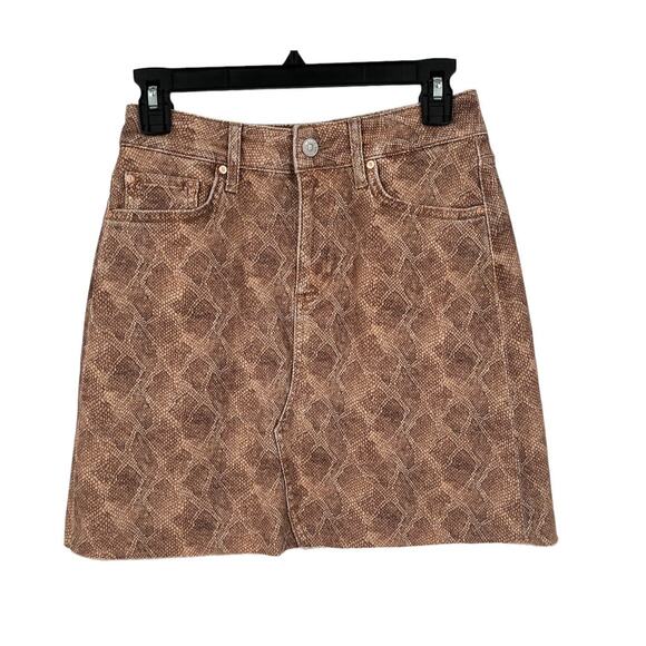Paige Skirt Aideen Raw Hem Miniskirt brown size 26 - Picture 1 of 7